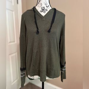 Army green top with hood